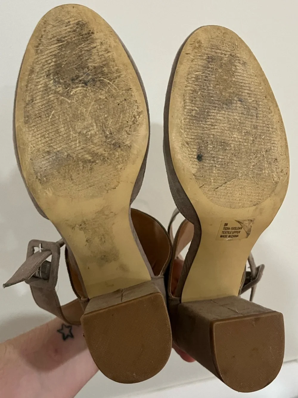 Penny Loves Kenny Taupe Suede Ankle-Strap Pumps - Picture 5 of 5